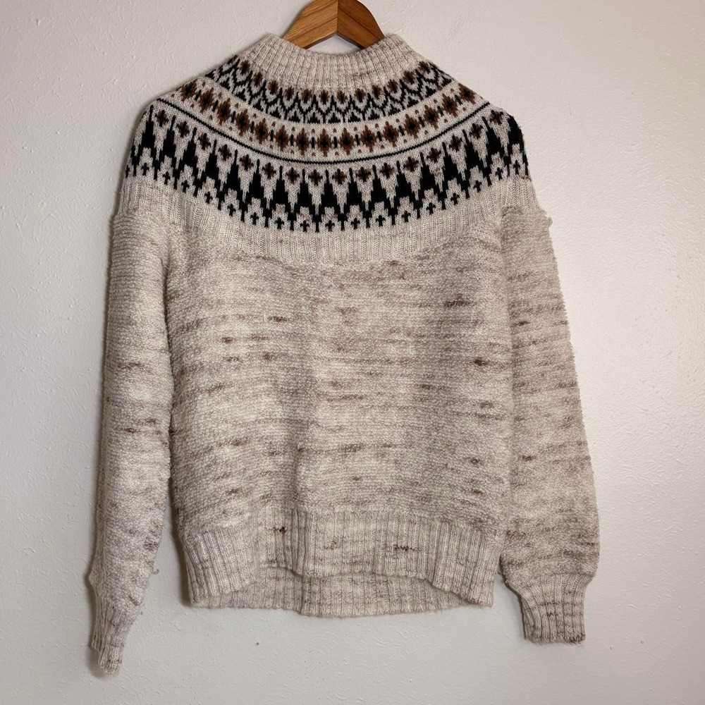 Vintage Panache Fair Isle Women's Sweater‎ Nordic Icelandic Chenille SZ M